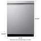 LG 24" Fully Integrated Pocket Handle Smart Built-In Dishwasher in PrintProof Stainless Steel, , large