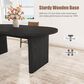 GARVEE 63" Oval Dining Table with Wood Base in Black - Table Only, , large