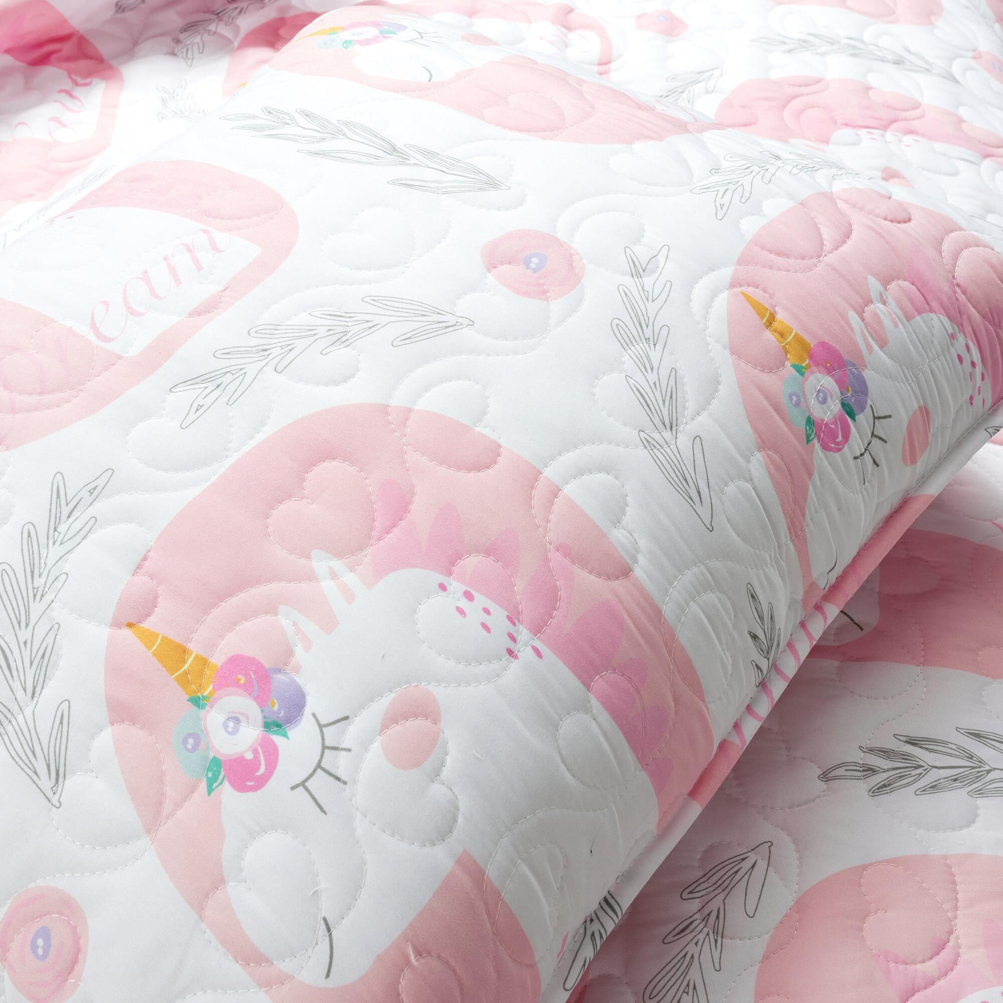 Triangle Home Fashions Inspirational Unicorn 2 Piece Twin Quilt
