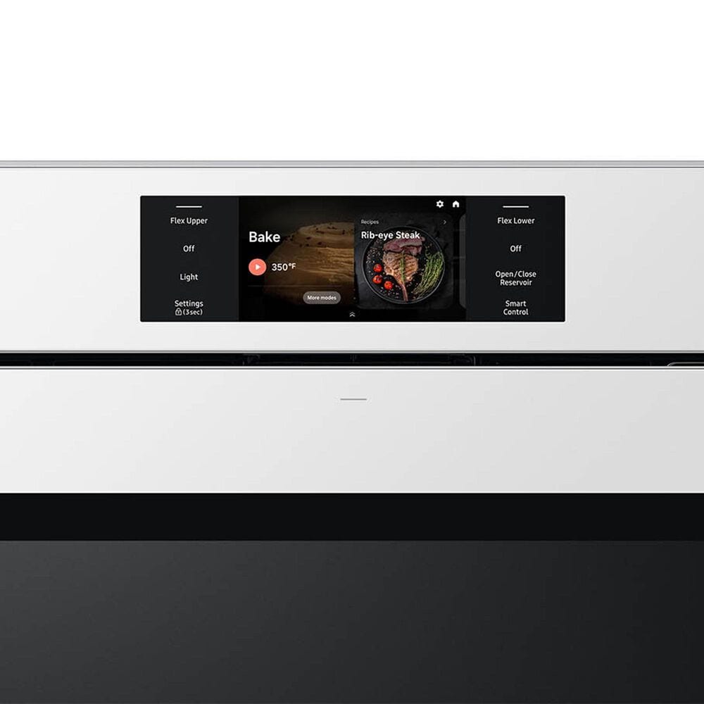 Samsung Bespoke 2-Piece Kitchen Package with White Bespoke 30" Single Wall Oven and Stainless Steel 30" Electric Cooktop, , large