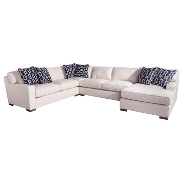 Fulton Home Denton 4-Piece Stationary Sectional with Chaise in Alabaster , , large