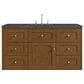 James Martin Laurent 48" Single Bathroom Vanity in Honey Oak with 3 cm Parisien Bleu Silestone Top, Rectangular Sink and FreePower Wireless Charger, , large