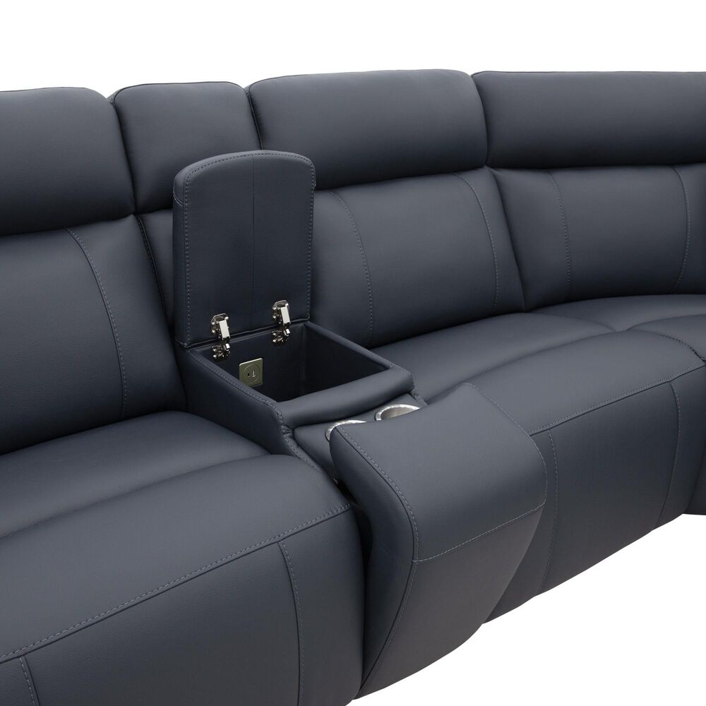 MotoMotion Cordova Collection Power Reclining Sectional in Steel Blue, , large