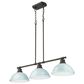 Golden Lighting Duncan 3-Light Pendant with Seafoam Shade in Rubbed Bronze, , large