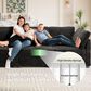 HOMLUX 5-Piece Mod Sectional with Ottoman in Black, , large