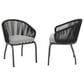 Hearth and Haven Candlewood Outdoor Club Chair with Gray Cushion in Black (Set of 2), , large