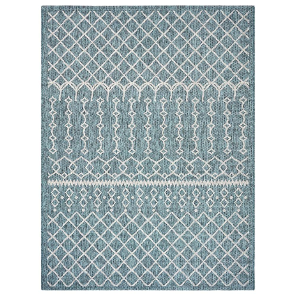 L&R Resources Sun Shower 5" x 8" Blue and Gray Indoor/Outdoor Area Rug, , large