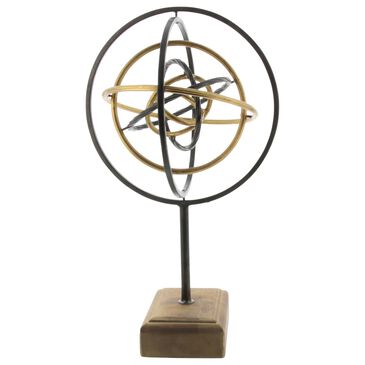 Maple and Jade 19" x 10" Geometric Sculpture in Black, Gold and Light Brown, , large