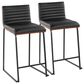 Lumisource Mason Mara Counter Stool with Black Cushion in Black and Walnut (Set of 2), , large