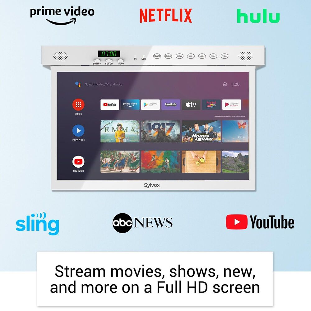 Sylvox 15.6" Smart Under TV for Kitchen in White Shop NFM