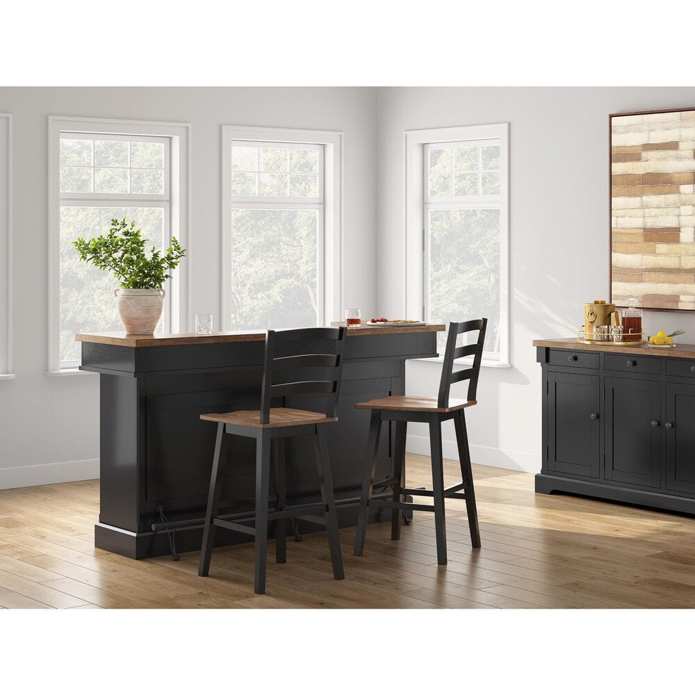 Ashley Wildenauer Dining Room Buffet in Warm Satin Black and Brown, , large