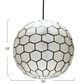 Creative Coop Simone 14" Pendant with Pearly White Shade in Black, , large