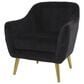 Maple and Jade Accent Chair with Tapered Gold Legs in Black, , large