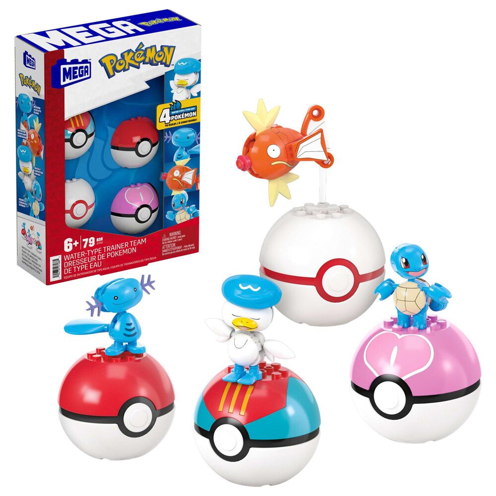 Mattel Pokemon Mega Water-Type Trainer Team Building Set in Multicolor, , large
