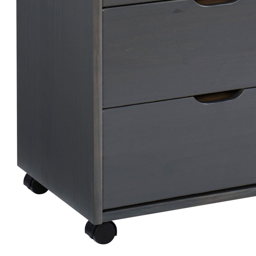 Linon Home Decor Cary 8-Drawer Rolling Cart in Grey, , large