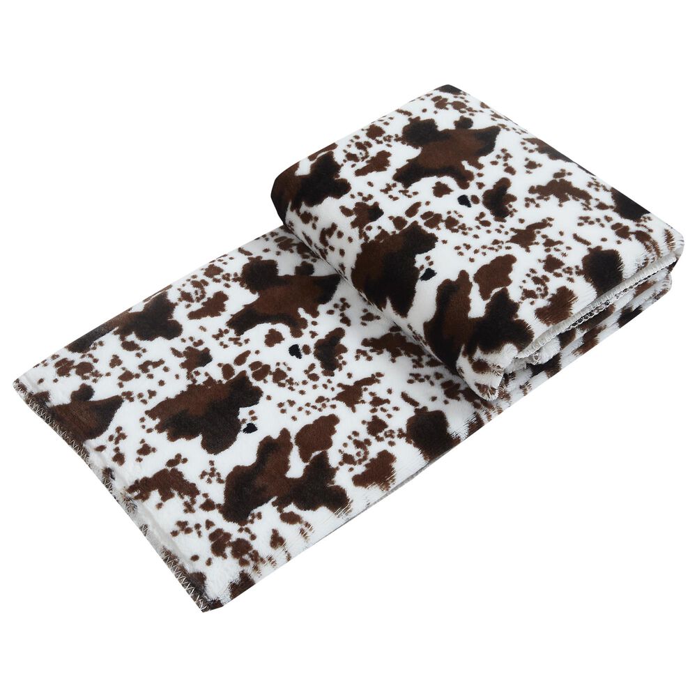Duke Imports Chestnut Rodeo Plush Throw in Beige and Brown, , large