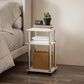 HOMLUX 3-Tier Turn-N-Tube End Table in White Oak and Chrome (Set of 2), , large