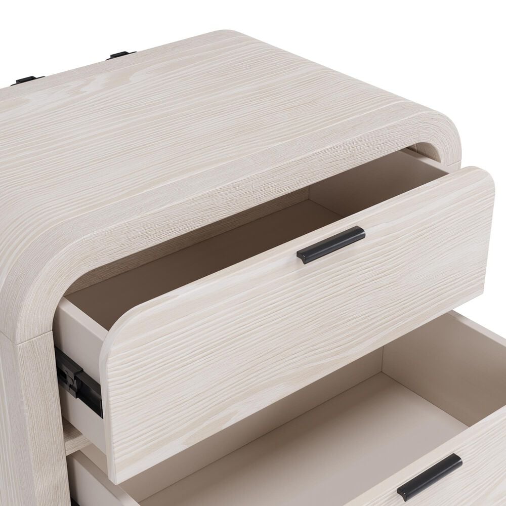 Urban Home Drake 2 Drawer Nightstand with USB Charging in Sugar, , large