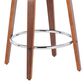 LumiSource Toriano Swivel Counter Stool with Cream Faux Leather Upholstery in Walnut and Chrome (Set of 2), , large