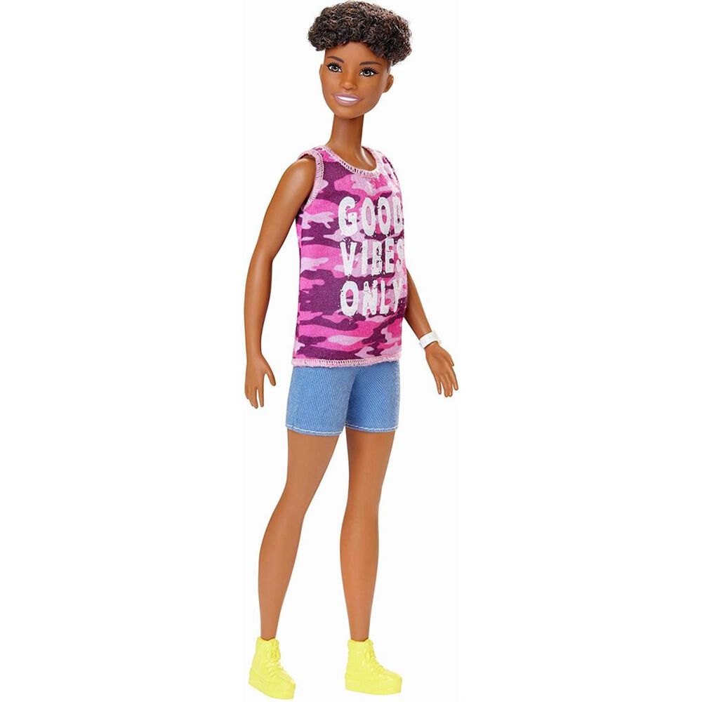 Barbie Fashionista Doll with Curly Brunette Hair, , large