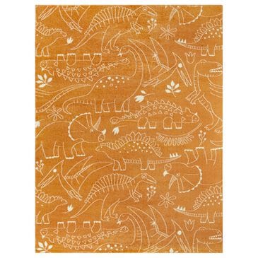 Balta Rugs Parker Dinosaur 5"3" x 7" Orange Kids Area Rug, , large