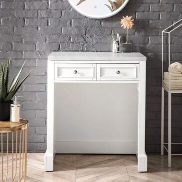 James Martin Vanities De Soto 30" Countertop Unit in Bright White with 3 cm Arctic Fall Solid Surface Top, , large