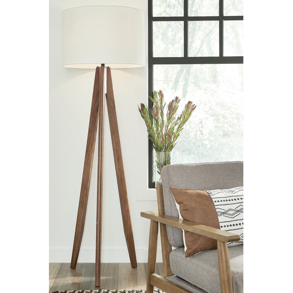 Ashley Dallson Floor Lamp in Medium Brown, , large