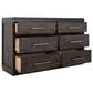 Fallridge Mezquite Solid Wood 6 Drawer Dresser and Mirror in Black natural Grain, , large