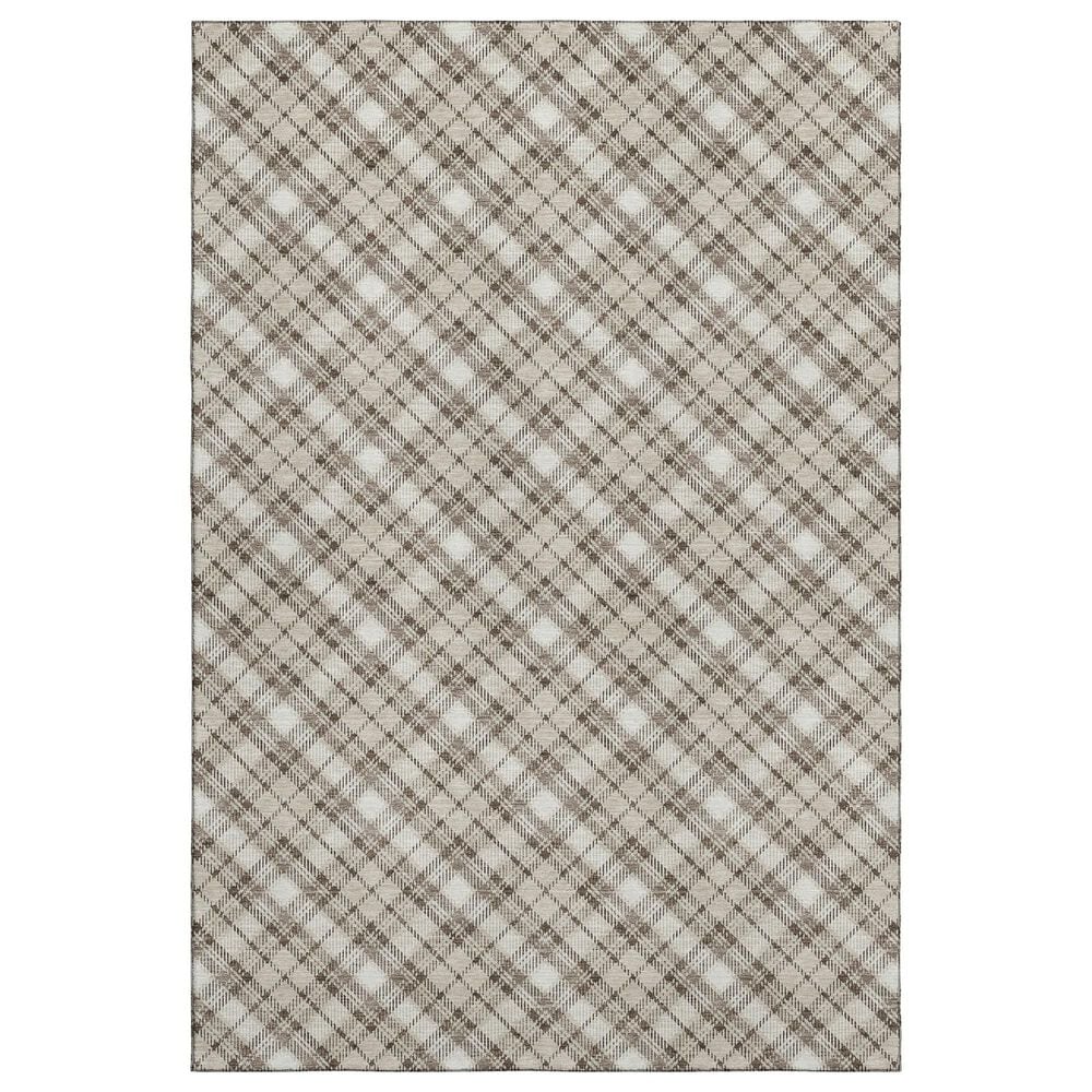 Dalyn Rug Company Soft Essentials Plaid Beige 9" x 12" Indoor/Outdoor Area Rug, , large