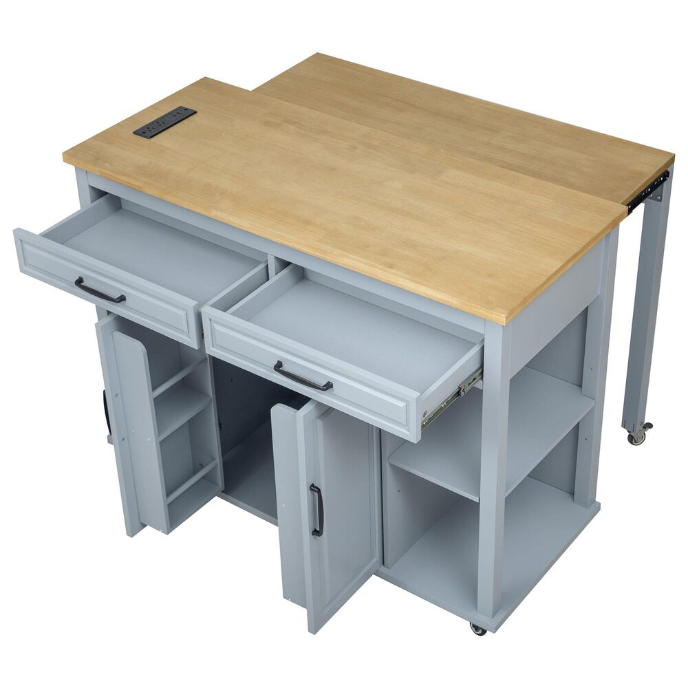 HOMLUX 47-inch Kitchen Island  in Grey Blue, , large
