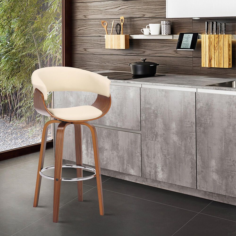 Blue River Julyssa 26&quot; Swivel Counter Stool in Cream, , large