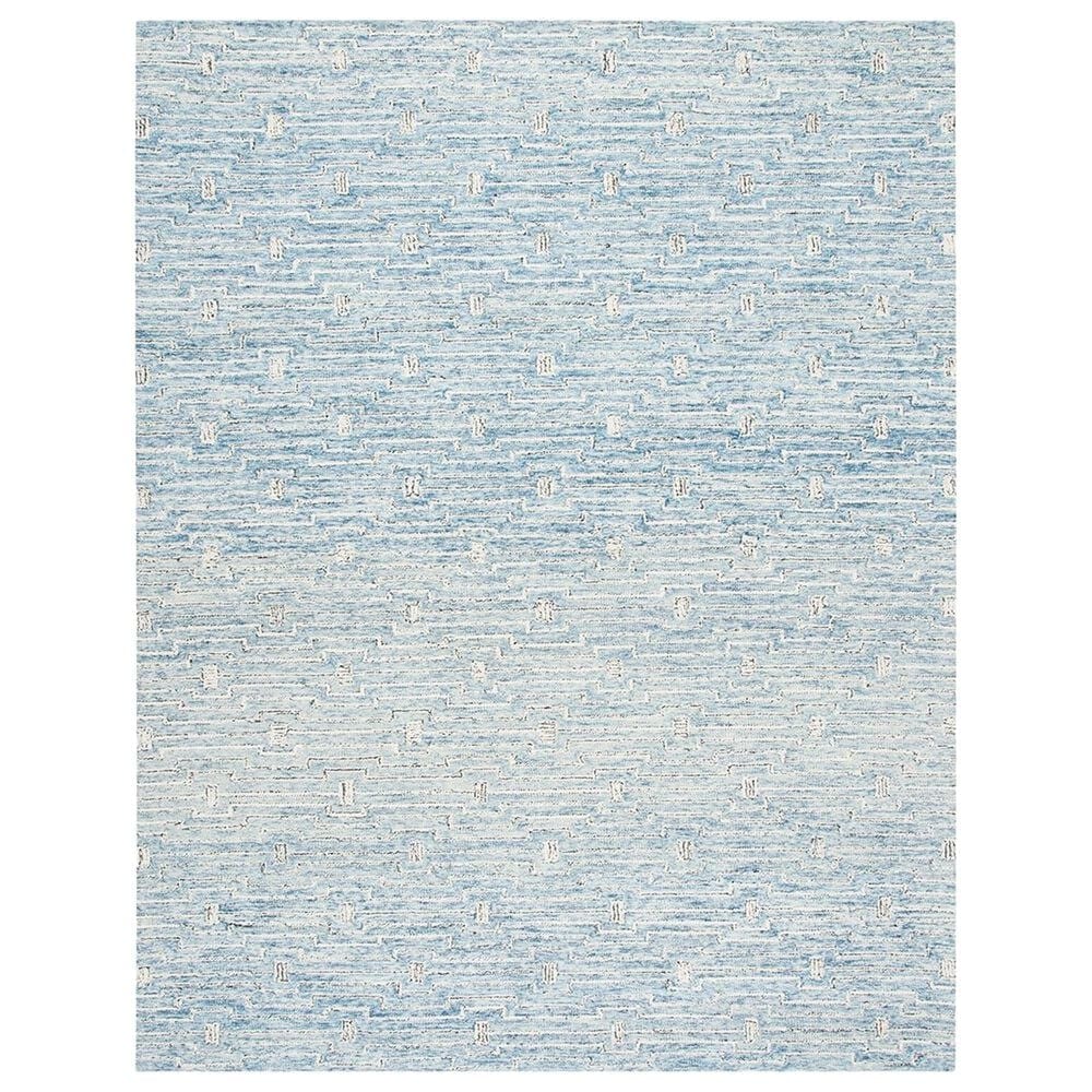 Safavieh Micro-Loop MLP178M 8" x 10" Light Blue and Ivory Area Rug, , large