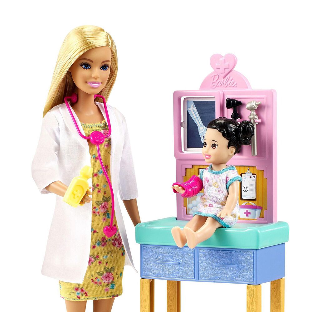 barbie pediatrician doll & playset