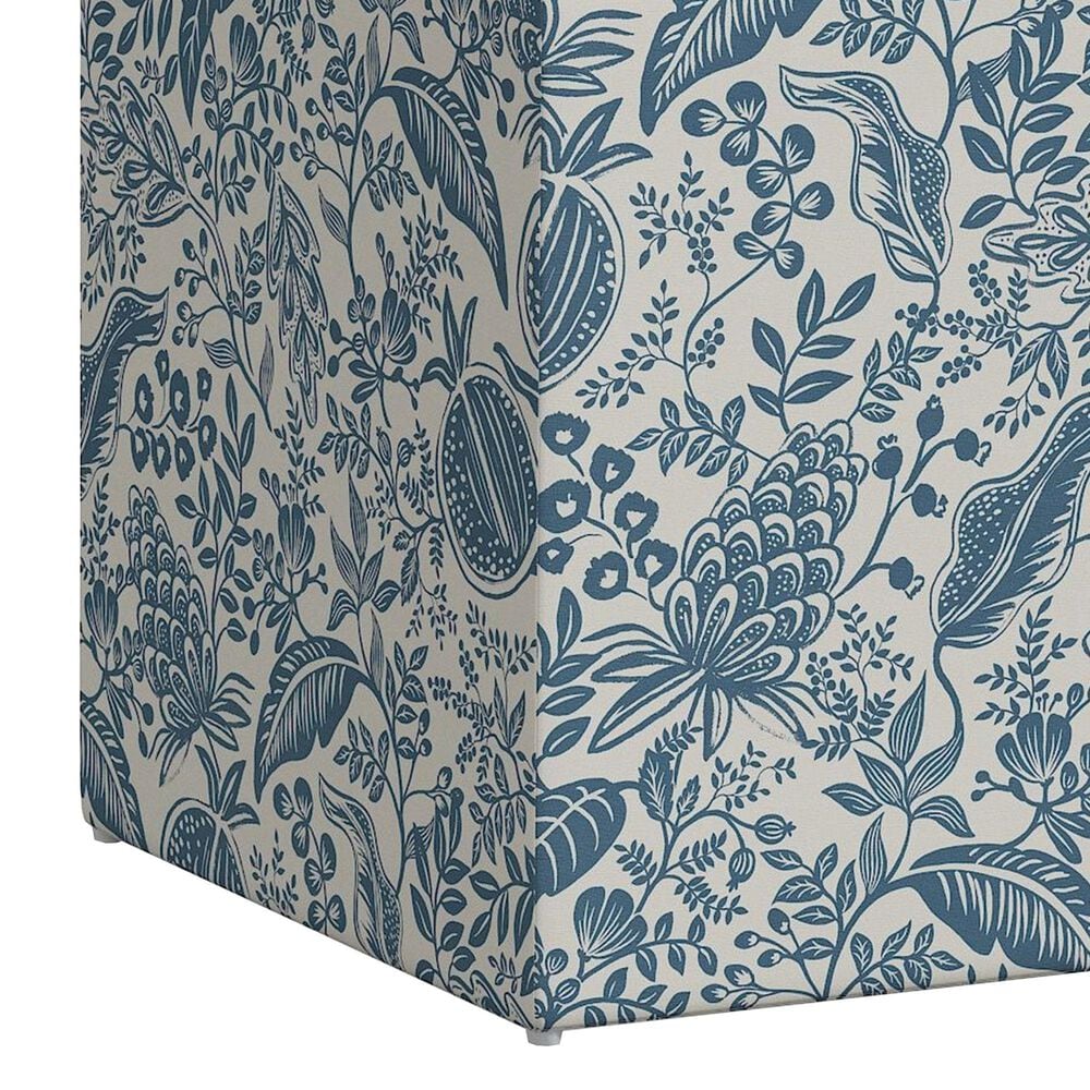 Rifle Paper Co Crafted by Cloth and Company Willie Storage Bench in Peacock Blue/White, , large