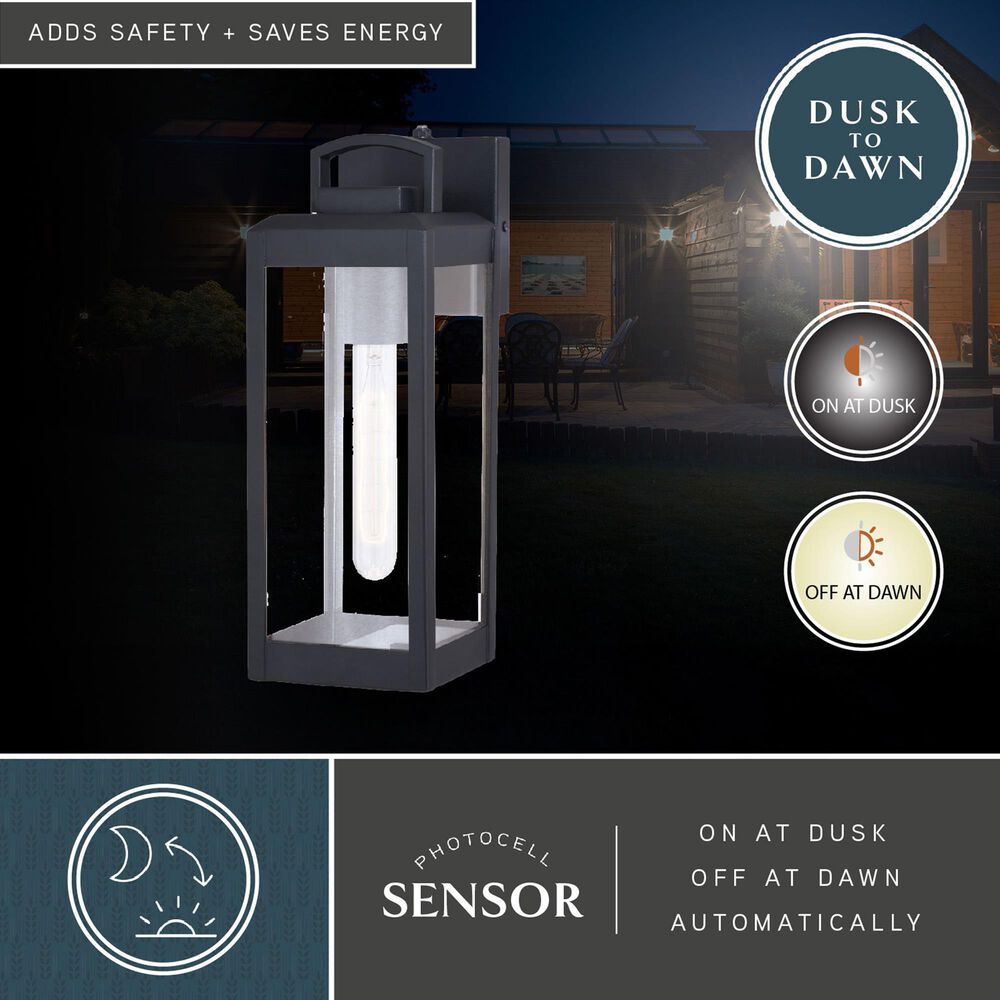 Vaxcel Kinzie 14.25" 1-Light Outdoor Wall Sconce in Textured Black, , large