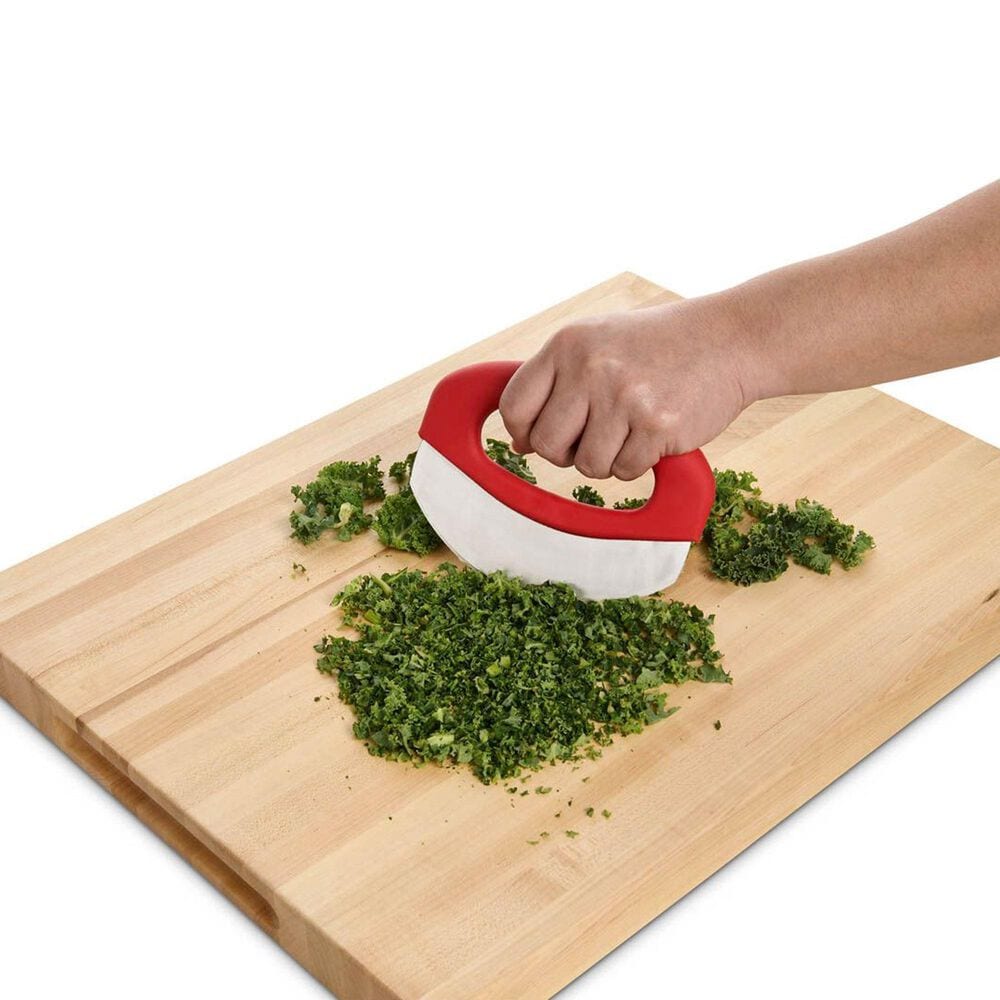 HIC Kitchen Soft-Grip Rocking Salad and Herb Chopper in Dark Red, , large