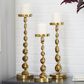 Maple and Jade Candle Holder in Polished Gold (Set of 3), , large
