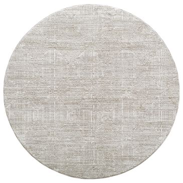 Surya Masterpiece Light Gray, Cream and Medium Gray 7"10" Round Area Rug, , large