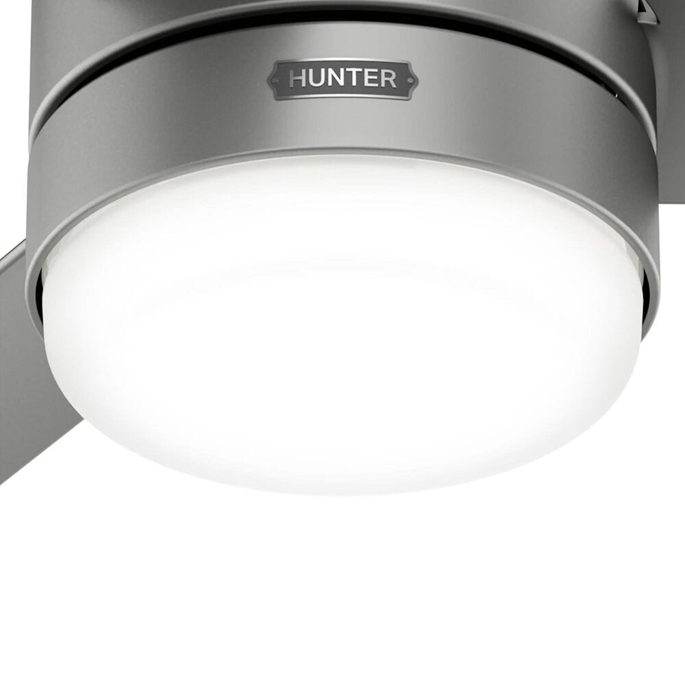 Hunter Gilmour 44&quot; Outdoor Ceiling Fan with LED Lights in Matte Silver, , large