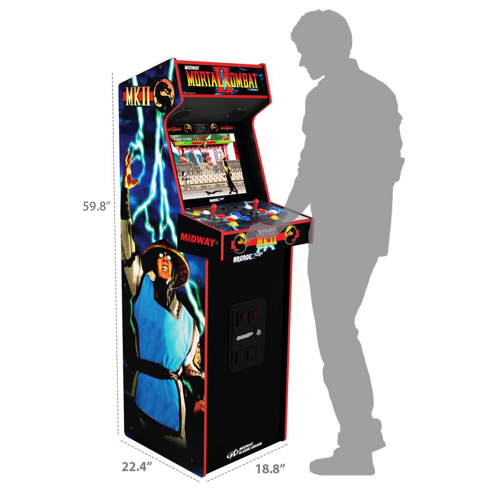 Arcade1Up Mortal Kombat II Deluxe Arcade Machine in Black, , large