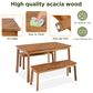 Hearth and Haven 3-Piece Patio Dining Set with Dining Table and Benches in Natural, , large