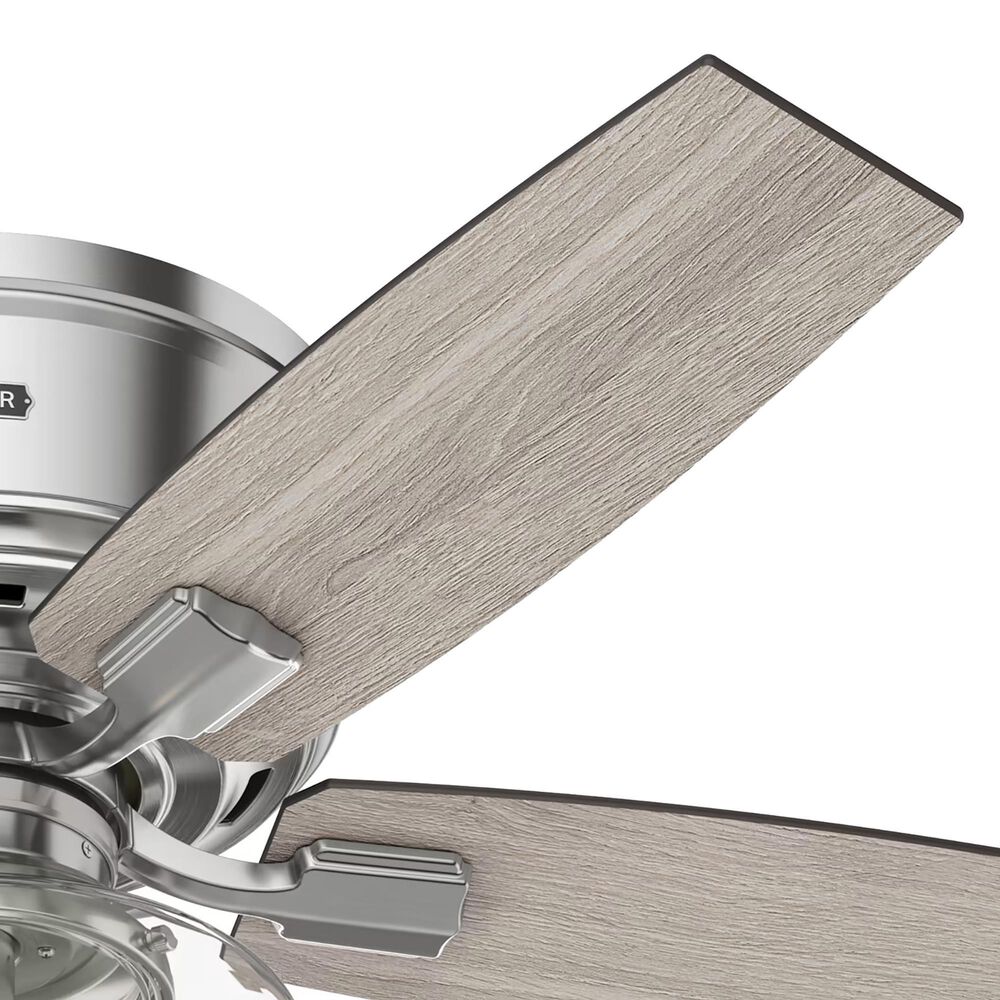 Hunter Bennett Low Profile 44&quot; Ceiling Fan with LED Light in Brushed Nickel, , large
