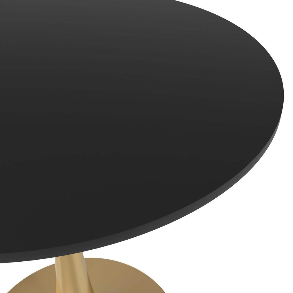 Leisuremod Bristol 24&quot; Round Dining Table with MDF Top in Gold and Black - Table Only, , large