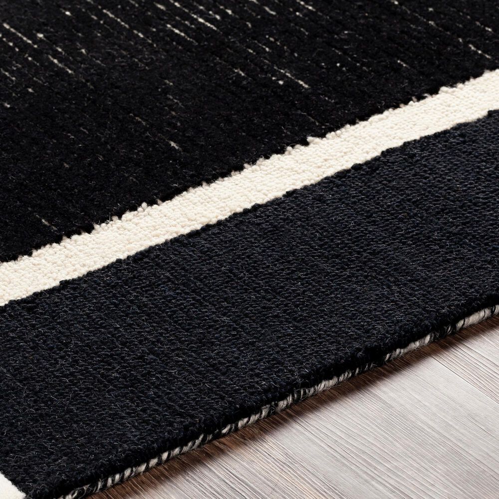 Surya Brooklyn BRO-2304 2&#39; x 3&#39; Black and Beige Area Rug, , large