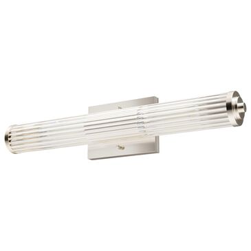 Hunter Holly Grove 24" 2-Light Vanity with Clear Shade in Brushed Nickel, , large