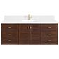 James Martin Vanities Amberly 60" Single Bathroom Vanity in Mid-Century Walnut with Single Hole 3 cm White Zeus Quartz Top and Rectangular Sink, , large