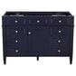 James Martin Vanities Brittany 48" Single Bathroom Vanity in Victory Blue with 3 cm White Zeus Quartz Top and Rectangular Sink, , large