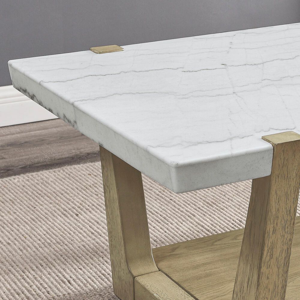 Crystal City Perth Cocktail Table in Weathered Sand and White, , large