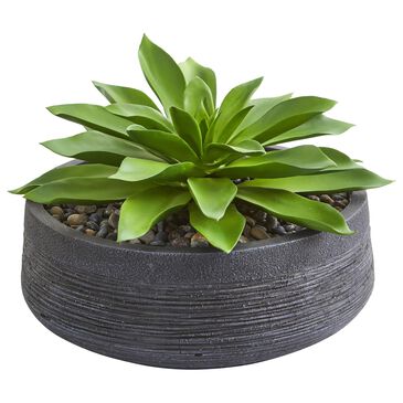 Nearly Natural Inc Succulent Artificial Plant with Decorative Bowl in Green, , large