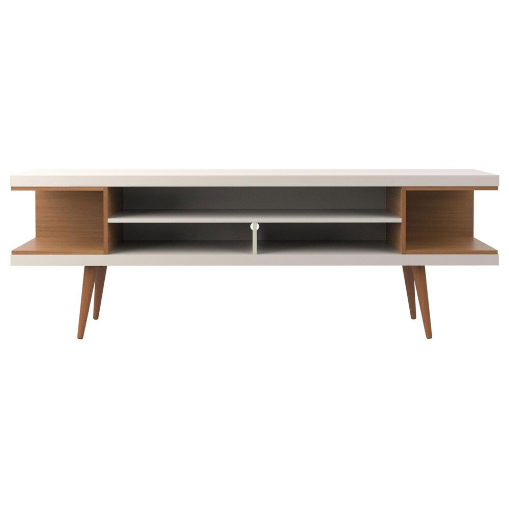 Manhattan Comfort Utopia 70.47" TV Stand in White Gloss and Maple Cream, , large